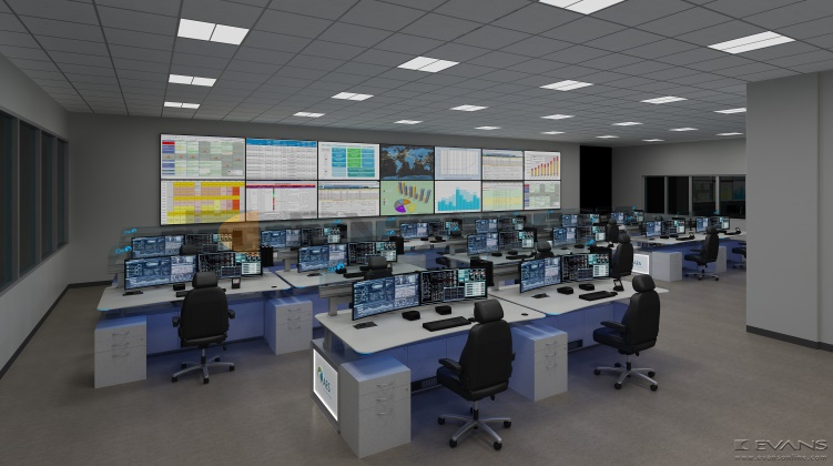 新能源生产监控室，控制台，调度台，操作台，监控台，宜闻斯，evans